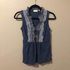Anthropologie Deletta ruffle lyra sleeveless top